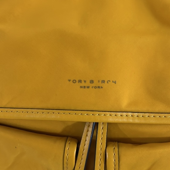 Tory Burch Mustard Yellow Nylon Leather Backpack - Picture 3 of 15